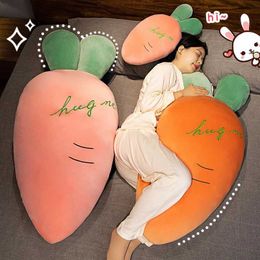 Plush Cushions 55-110CM Large Size Cartoon Carrot Plush Toys Full Filling Plant Pillow Kaii Radish Dolls Sleeping Bed Cushion for Girls Baby