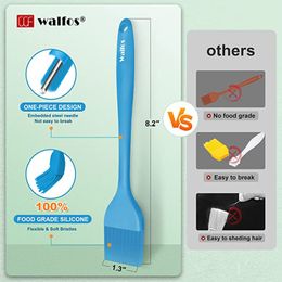 Walfos Silicone Pastry Brush Heat Resistant Basting Oil Brush Set Perfect for Baking BBQ GrillKitchen Cooking BPA Free 5Pcs