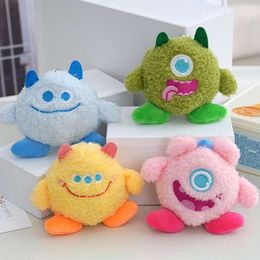 3PCS Cute Kawaii Soft Plush Monster Family Pendant Keychain DIY Trinket Kids Stuffed Animal Toys Bag Car Accessories