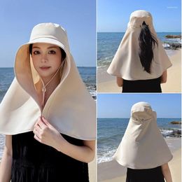 Wide Brim Hats Women's Summer Sun Hat With Shawl Design Water Resistant And Neck Protection Stylish UV Cap Polyester 55-62cm