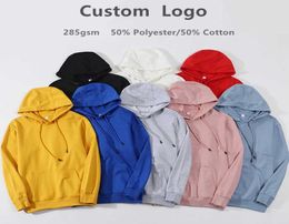 hoodie forcustomization 2022 50 Cotton 500 Polyester Blank Pullover Hooded Custom Printing Embroidered Plain Sweatshirt Made Me4388959