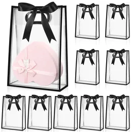 Gift Wrap 5Pcs Clear Plastic Bag Reusable Favor For Wedding Bridal Birthday Party Goodies Graduation Shopping-Without Ribbon