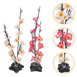 Decorative Flowers Artificial Flower Cherry Spring Plum Peach Blossom Branch Home Wedding Plastic Bouquet