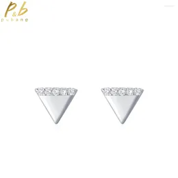 Stud Earrings PuBang Fine Jewellery Real 925 Sterling Silver VVS Gem High Carbon Diamond Trillion Cut For Women Gift Drop