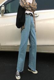 2019 Spring Men039s New Baggy Homme Casual Wide Leg Pants Classic Cargo Pocket Jeans Bluewhite Color Biker Denim Trousers MXL503903712180