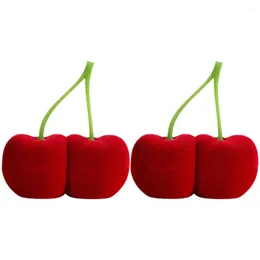 Jewellery Pouches 2 Pcs Earrings Cherry Box Bride Boxes Cherry-Shaped Case Flocking Decor