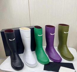 Rain boots designer Rubber Knee boot 23FW Luxury rainboots water shoes rain shoes Platform Boots Kneehigh Waterproof casual style9749688