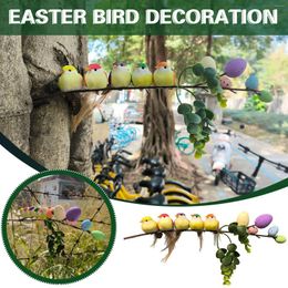 Decorative Flowers Fake Bird Sparrow Foam Feather Artificial Lifelike Clip Decoration Wedding Home Garden Ornament Tree Decor