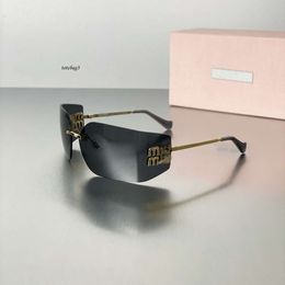 miui sunglasses men and women's same as Zhang Yuanying's frameless one piece large frame high version sunglasses