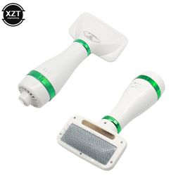 Pet Hair Dryer 2-in-1 Cat Dog Puppy Dryer Grooming And Care Low Noise Adjust Temperature Pet Brush For Long Short Dog Supplies