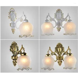 Wall Lamp European LED Retro Vintage Glass E27 Lighting Bedroom Bedside Sconces Living Room Stair Home Decor Light Fixtures