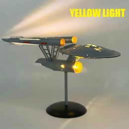 Aircraft Modle 1 1000 Star Trek Enterprise Model Metal Aircraft Flying Saucer Night Names with Light Starship Collective Model Decor s2452022