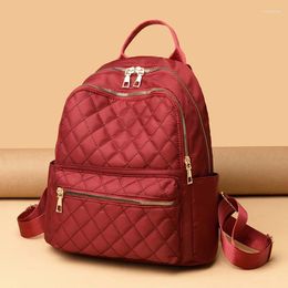 School Bags Fashion Oxford Backpack For Women Lozenge Cloth Rucksack Teenager Large Capacity Student Bag Travel Lady Pack