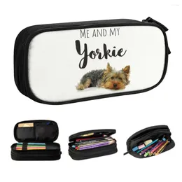 Kawaii Me And My Yorkie Pencil Cases For Boys Gilrs Big Capacity Yorkshire Terrier Dog Box School Accessories