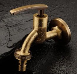 Bathroom Sink Faucets High Quality Long Antique/chrome Brass Decorative Garden Faucet Single Cold Bibcocks Washing Machine Tap Outdoor