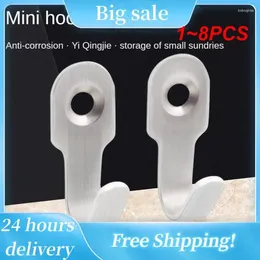 Hooks 1-8PCS 10cps Kitchen Bathroom Stainless Steel Hanging Adhesive Stick On Wall Door Clothes Handbag Towel Holder