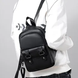 Backpack 2024 Fashion Men Leather Small Shoulder Bags For Male High Quality Pu Mini Crossbody Bag Black Designer Travel
