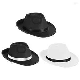 Berets Roll Brims Hat Adult Stage Show Nonwoven Flat Top Cool Fedora