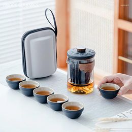 Teaware Sets Travel Chinese Tea Set Portable Storage Bag Outdoor Ceramic Quick Cup Custom Philtre Infuser One Pot And Six Cups