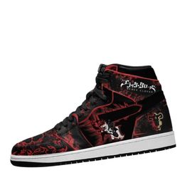 DIY Anime Fan Custom Shoes Black Clover Highcut Boots Fashion Design Shoes Casual Sneakers Made Creative1112434