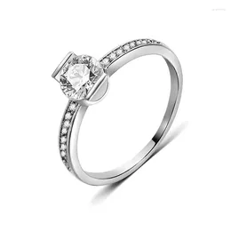 With Side Stones Silver 925 Jewellery Rings Promise Finger For Couple Engagement Bague Anillos Plata Para Mujer Cubic Zirconia Jewellery