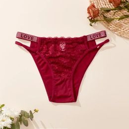 Women's Panties 2024 Sexy Lace Floral Hollow Out Thongs Female Underpant Comfortable Briefs Lingeries See Through Underwear