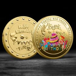 Support customization Commemorative coins that can be engraved Birthday coin Coloured commemorative medallion Birthday present Birthday gift