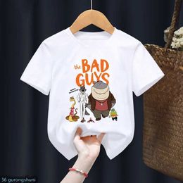 T-shirts 2022 Movie Show The Bad Guys T-Shirt Mr. Wolf Snake Mr. Piranha T Shirt Girls Boys Tshirt Kids Clothes Harajuku Unsex Tops Y240521