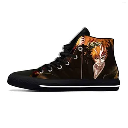 Casual Shoes Anime Manga Cartoon Bleach Kurosaki Ichigo Latest High Top Lightweight Board Breathable Men Women Sneakers