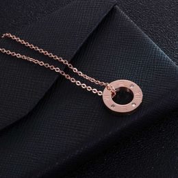 Cart Necklace Dignified and Glossy Round Pendant Style with Diamond Rose Gold Girl Gift Fashion with Original Logo Box