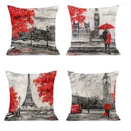 Pillow City Scenery Cartoon Cute Cover Linen Chair Sofa Bed Car Room Home Dec Wholesale MF351