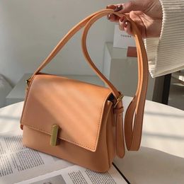 Shoulder Bags Vintage PU Leather Small Square For Women 2024 Fashion Crossbody Bag Soild Color Lady Trend Handbags And Purses