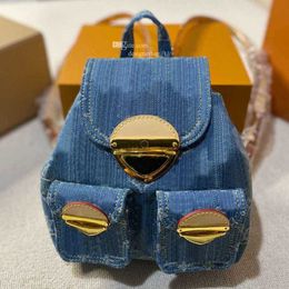 7A Quality Luxury designer bag Venice backpack denim bag women fashion back pack genuine leather Travel book bag designer backpack for woman
