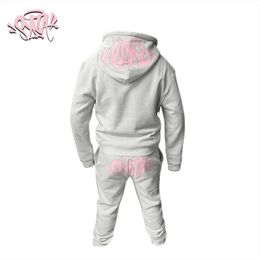 Street Brand Casual Grey Tracksuits y2k Fashion Sports Hoodies Long Pants Set For Men Women Sweatshirt Tops Trousers 240513