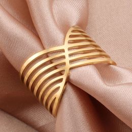 Minimalist Geometric Stainless Steel Vintage Wide Open Finger Ring Women Wedding Jewellery Valentine S Day Gifts