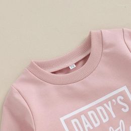 Clothing Sets Baby Boys Clothes Born Letter Print Round Neck Sweatshirt Drawstring Pants Set Infant Girl Fall Outfits