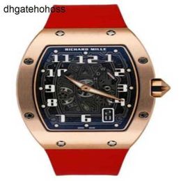 Richamills Watch Milles Watches Swiss Automatic Mechanical Wristwatch Extra Flat Rm 6701 Rose Gold Mens Case Paper