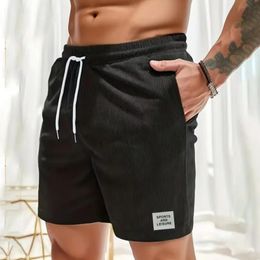 Summer sports short pants corduroy Comfort fitness shorts Mens sweatpants Jogging outdoors running shorts Mens clothing 240521