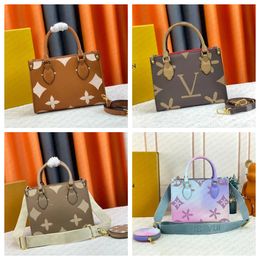 Small THE shop travel Designer bag Womens mens Luxury Genuine Leather Clutch Tote Bag Cross Body With shoulder straps old flower Purses satchel hand bag