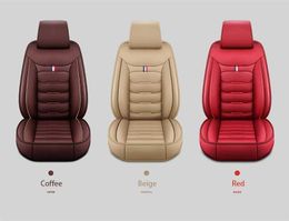 Car Seat Covers WZBWZX Universal Leather Car Seat Cover For Peugeot All Model 4008 RCZ 308 508 301 3008 206 307 207 2008 5 Seats Car Accessories T240520