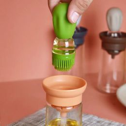 Oil Bottle Brush Silicone Glass Container Olive Oil Pump Dispenser BBQ Cooking Condiment Tool Pastry Steak Barbecue Utensils