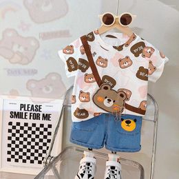 Clothing Sets Summer Infant Clothes Outfits Kids For Baby Girls Boys T Shirt Shorts Printed Cartoon Bear Children Sportswear