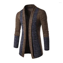 Men's Sweaters Mens Fashion Knitted Sweater Male Casual Patchwork Knit Shirt Long Sleeve Cardigan Clothing For Man