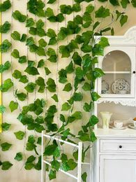Decorative Flowers 6pcs/7pcs/9pcs Ivy Simulation Vine Green Plant Home Decoration Shade Strip Artificial