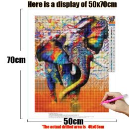 Elephant 5D Diamond Painting Color Doodle Diamond Mosaic Painting Kits Animal Full Drill Rhinestone Embroidery DIY Home Decor