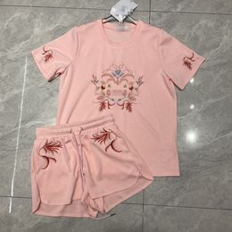 "Summer Embroidered T-Shirt Shorts Set - Classic Round Neck Design, Versatile and Stylish Crafted with High-Quality Materials for a Chic Look"