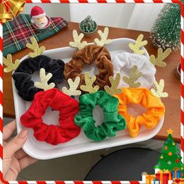 Hair Accessories 1pc Christmas Flannel Rope Scrunchie Antlers Decor Cute Ponytail Holder Elastic Band For Women