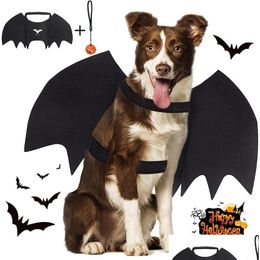 Dog Apparel Cute Halloween Funny Pet Bat Felt Wings Clothes Small Cat Transformation Drop Delivery Home Garden Supplies Dhcde