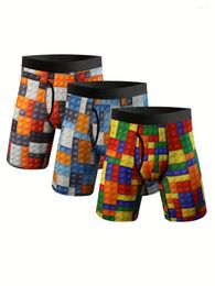 Underpants 2024 Men's Pattern Boxer Briefs Printed Underwear Fashion Fashionable Colorful Large Size Trendy Pants Seamless