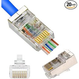 Escam Cat6 RJ45 Connectors: 10pcs / 30pcs Bulk Packs for Solid Stranded Cables Rj45 Cat5 Plug Cat6e Connectors